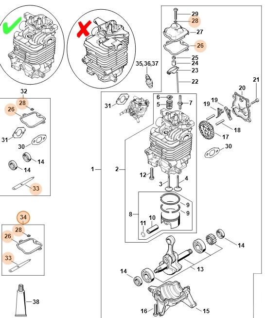 Zestaw do regulacji zaworów, Stihl 42820071029