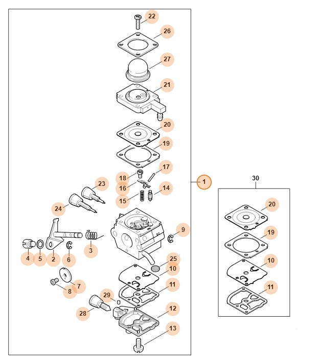 Gaźnik 4137/36, Stihl 41371200636