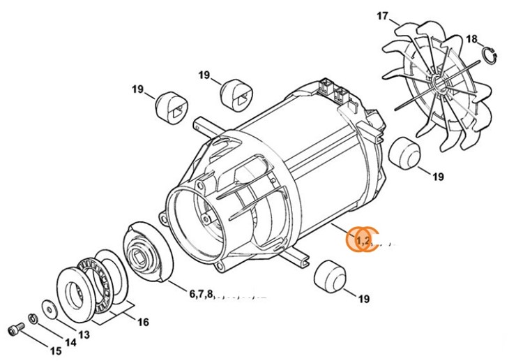 Silnik elektryczny 220 V/60 Hz, Stihl 47686000200