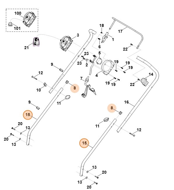 Dolna część uchwytu kierującego, Stihl 63117634800
