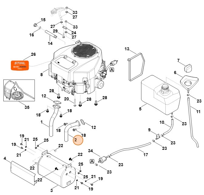 Kolektor, str. lewa, Stihl 61701402550