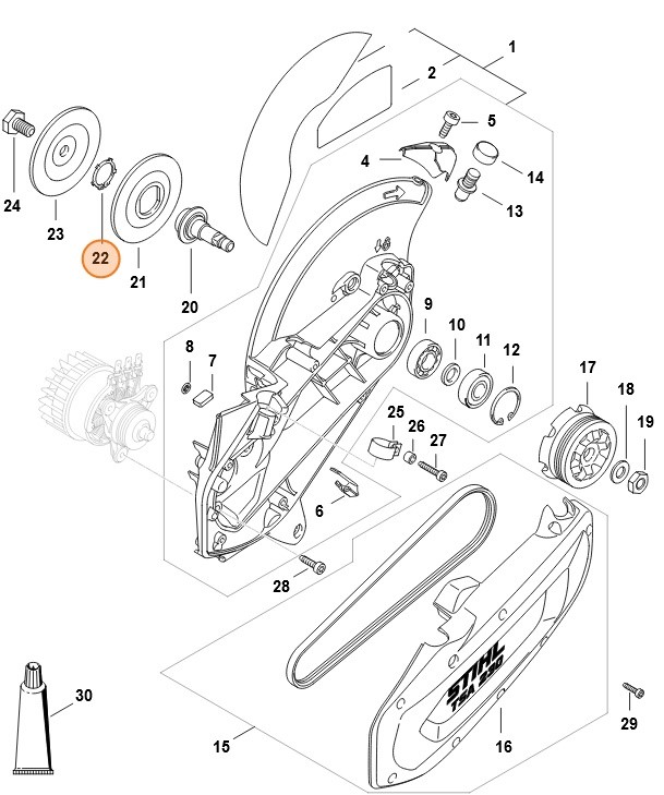 Pierścień zabezpieczający 22x1,2, Stihl 94507212442