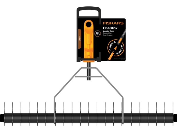 Głowica Skareator Wertykulator ręczny do trawy metalowy OneClick, Fiskars 1080679