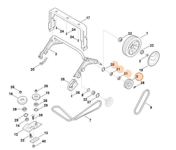 Podwójne koło pasowe, Stihl 62907002521