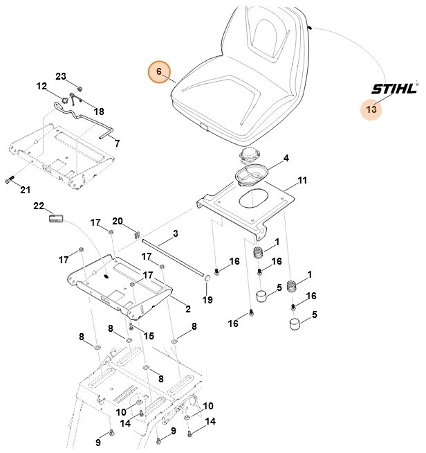 Siedzenie, Stihl 61707600302