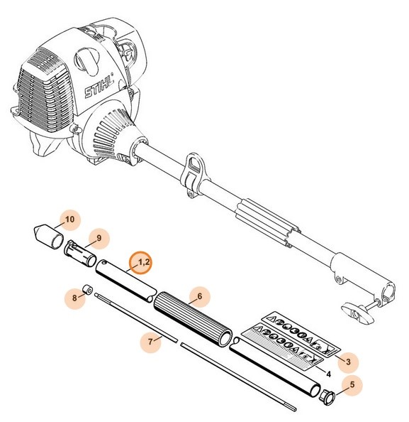 Wąż - okładzina uchwytu 270 mm, Stihl 42307912001