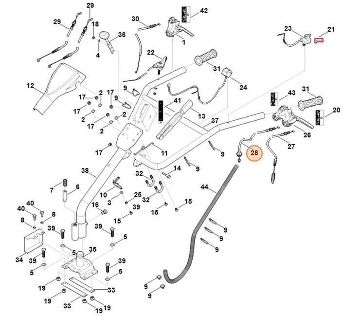Cięgno sprzęgła regulacji uchwytu kierującego, Stihl 62517109901