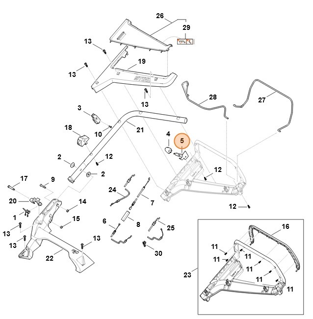 Dźwignia regulacyjna, Stihl 63587002900