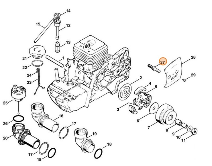 Śruba z gwintem dwustronnym, Stihl 00009536602