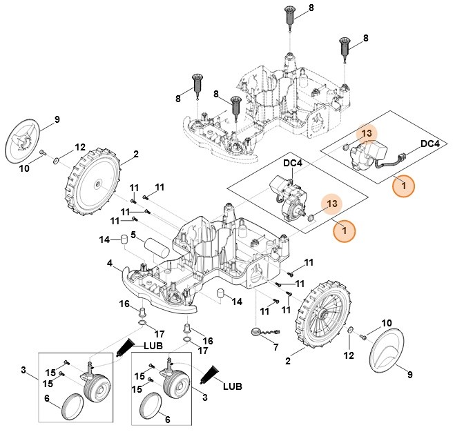 Silnik napędowy z przekładnią, Stihl 63016400150