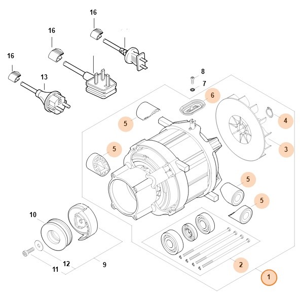 Silnik elektryczny 220-240V/50, 60 Hz, 1,7 kW, Stihl 49506000206