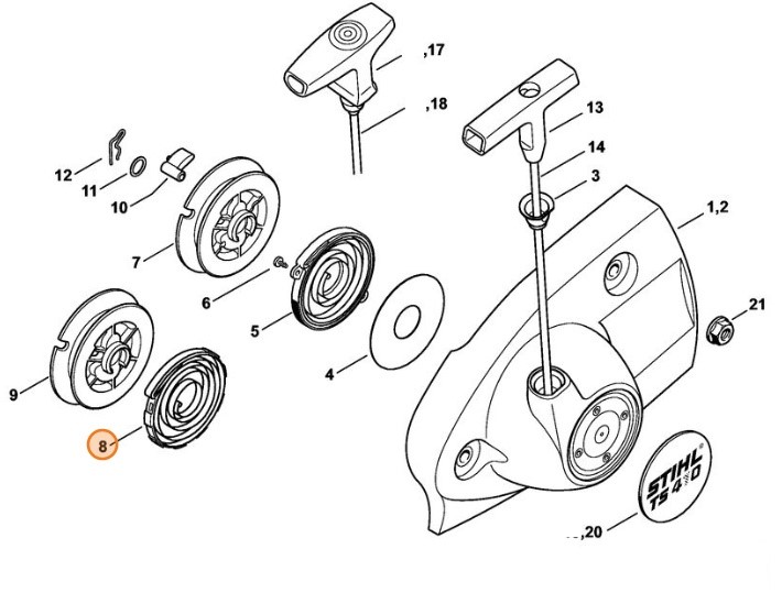 Sprężyna powrotna, Stihl 42381900601