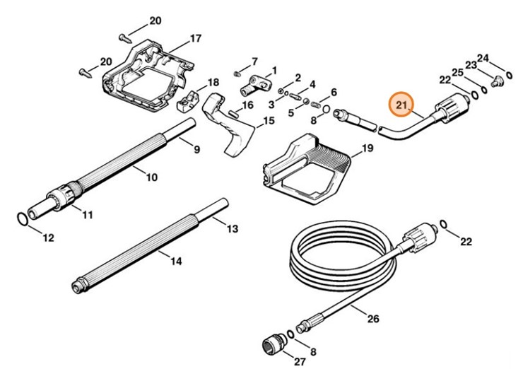Wąż wysokociśnieniowy 8 m, Stihl 49155000800