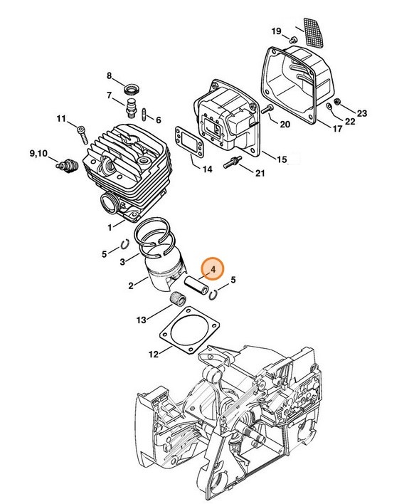 Sworzeń tłokowy 13x8x39, Stihl 11240341500