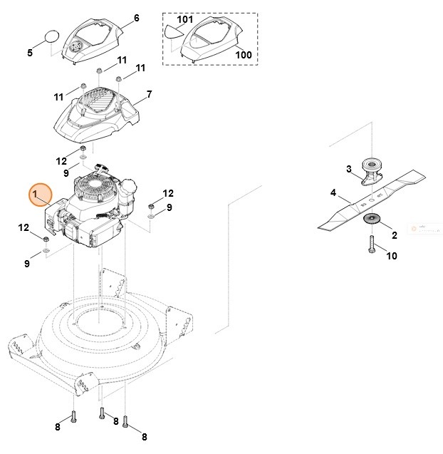 Spalinowy silnik benzynowy HD675 (HD675-3013), Stihl 63710111804