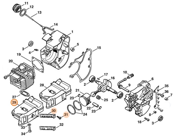 Tłumik wydechu spalin, Stihl 11291400601