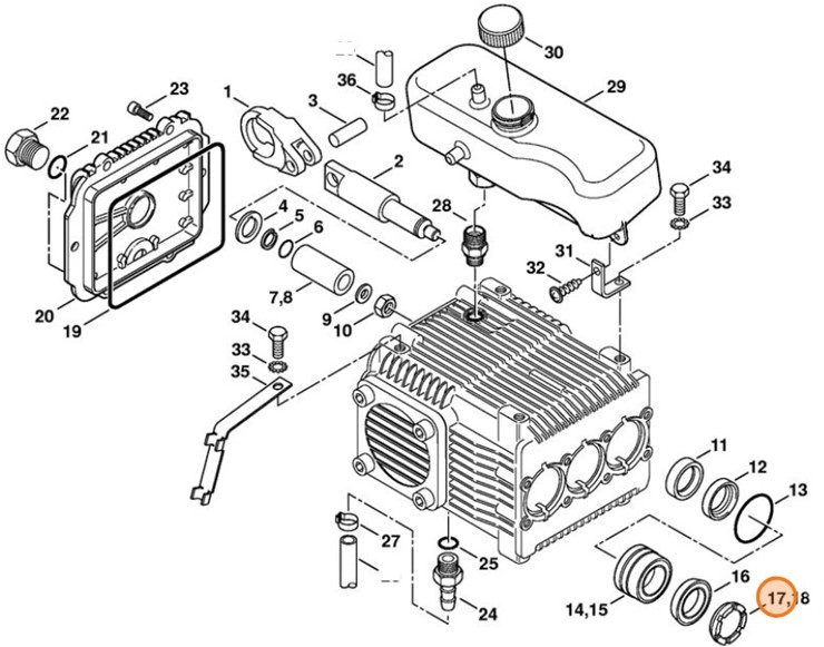 Zestaw pierścieni oporowych, Stihl 47470071052