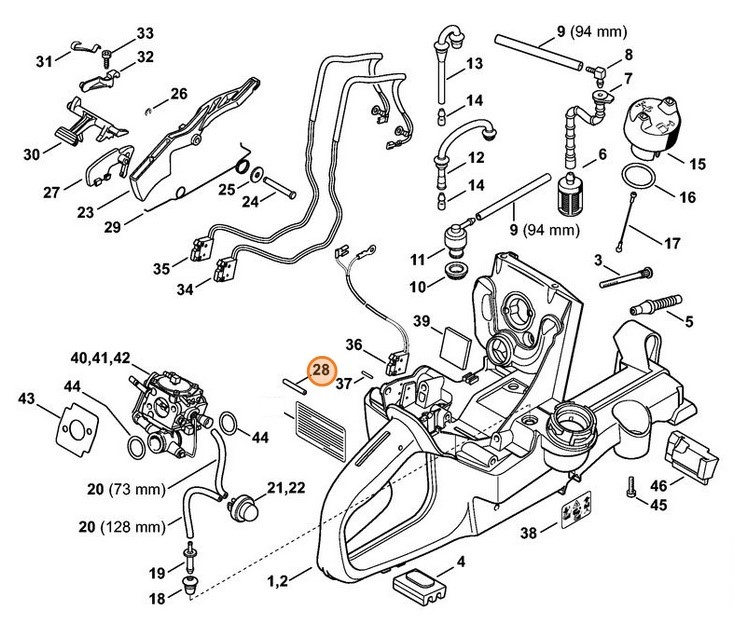Trzpień cylindryczny 4x28, Stihl 9381 003 2180
