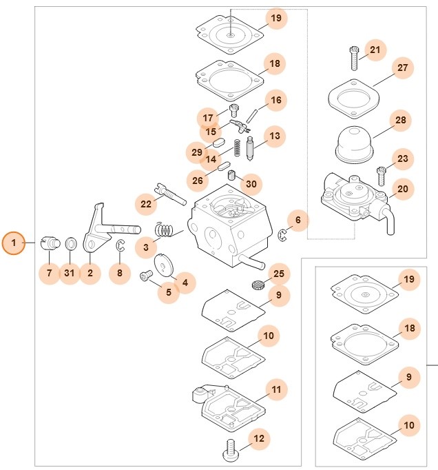 Gaźnik C1Q-S58B, Stihl 41401200610