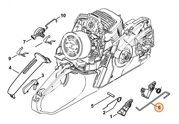 Cięgno sterowania główną przepustnicą, Stihl 11411821500