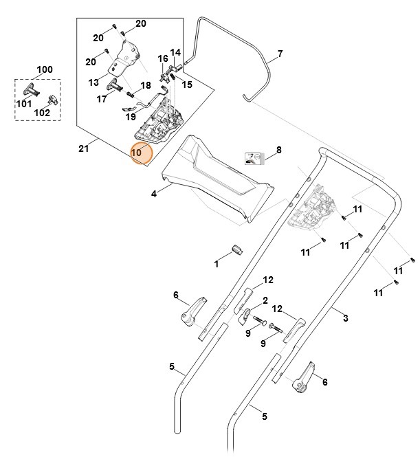Dolna część obudowy (skrzynka sterownicza), Stihl 63574325000