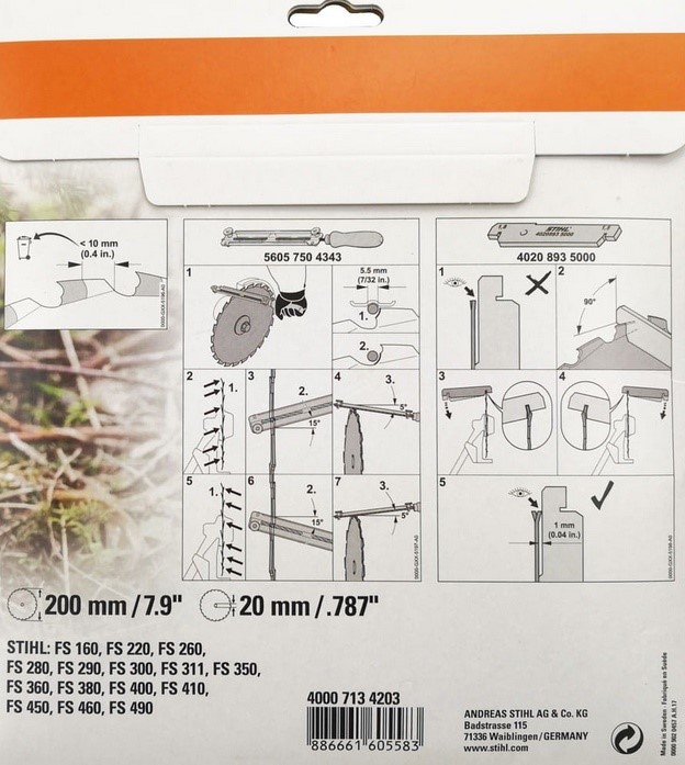 Tarcza tnąca z zębami przecinakowymi HP 200 mm (22 Z) Stihl 40007134203 - E-Drwal