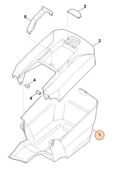 Dolna część kosza na trawę, Stihl 63117039602