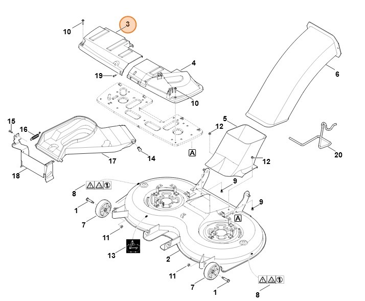 Pokrywa ochronna, str. prawa, Stihl 61707060851