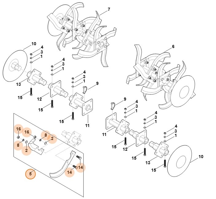 Zestaw naprawczy noży, Stihl 62510071800