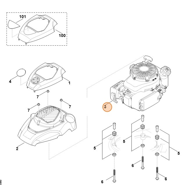 Spalinowy silnik benzynowy HD775 (HD775-3025), Stihl 63640111812