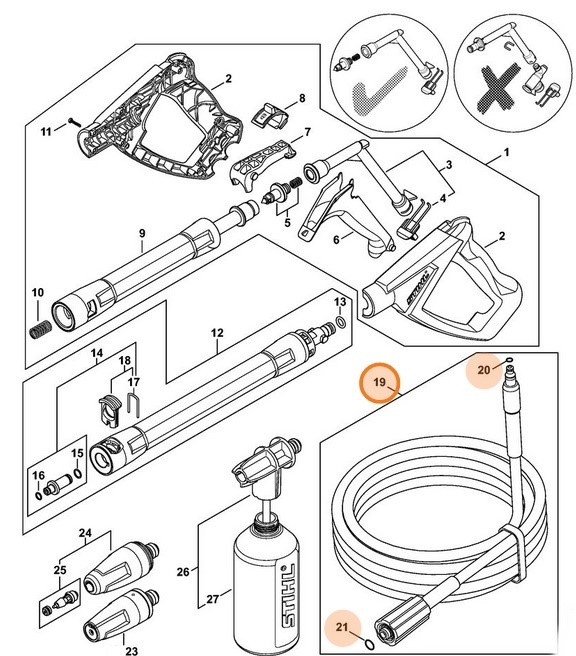 Wąż wysokociśnieniowy, Stihl 49505000801