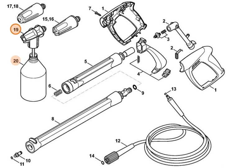 Zestaw do rozpryskiwania mgławicowego, Stihl 49155005698