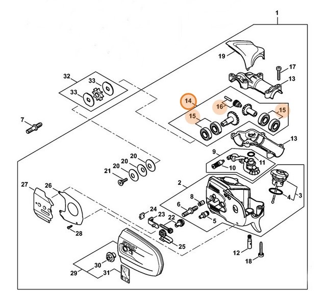 Zestaw zębnika, Stihl 41826407314