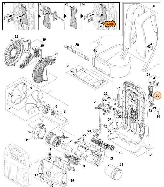 Dźwignia mechanizmu ryglującego, Stihl 48714901601