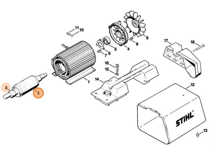 Wirnik 230 V, Stihl 47176001135
