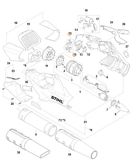 Dźwignia blokady, Stihl BA024309800