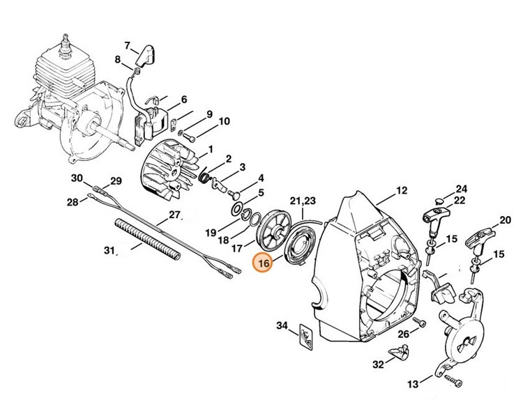 Sprężyna powrotna, Stihl 41301951600