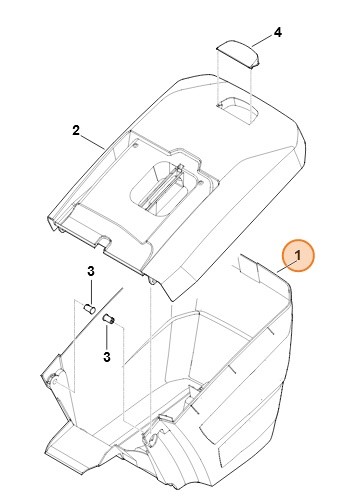 Dolna część kosza na trawę, Stihl 63647039606