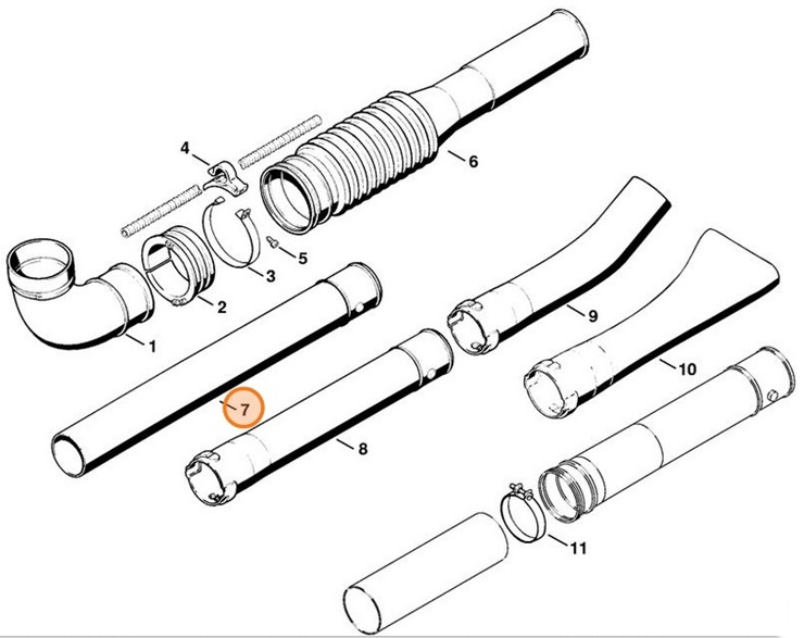 Rura dmuchawy Ø 67 mm, Stihl 42037083402