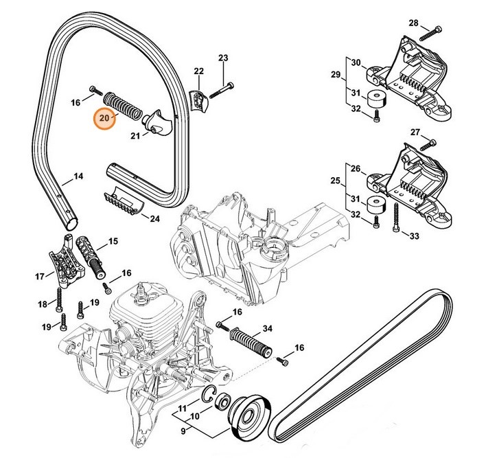Sprężyna AV, Stihl 42387908302
