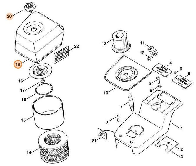 Pokrywa filtra, Stihl 42011401000