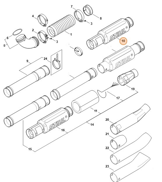 Tłumik wylotu powietrza z dmuchawy, Stihl 42827808200