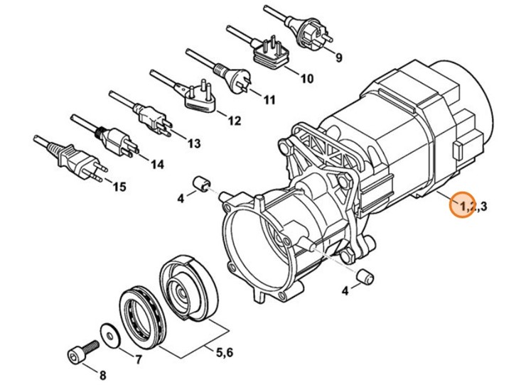 Silnik elektryczny 220 V/60 Hz, Stihl 47876000200