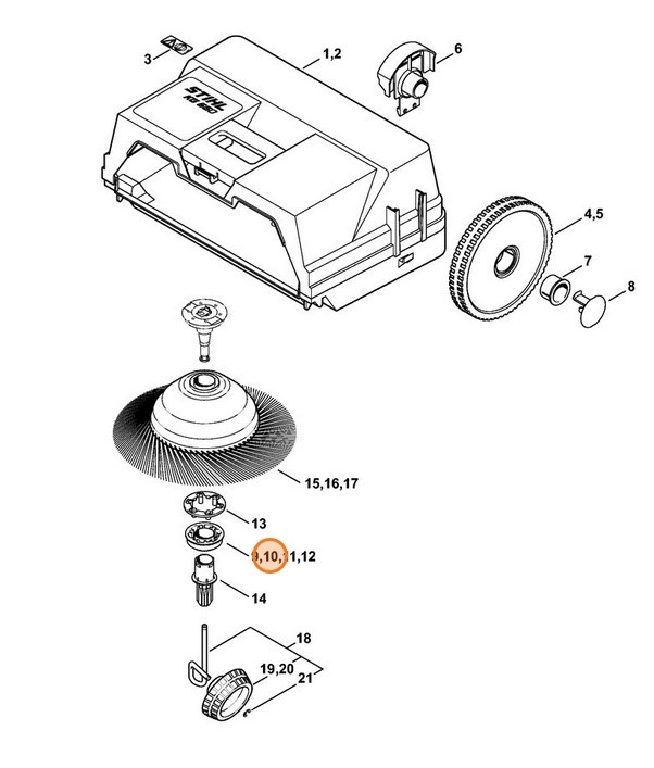 Obudowa sprzęgła, lewa, Stihl 48607322300