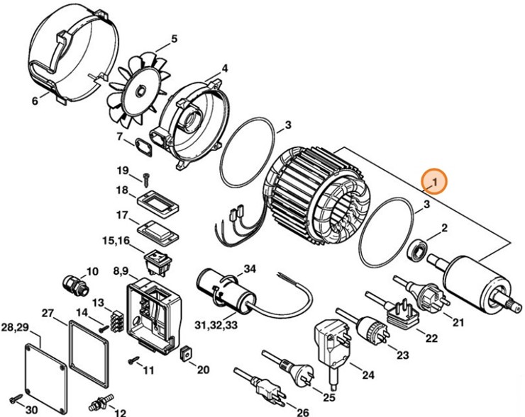 Silnik elektryczny 230 V/50 Hz, Stihl 47196000205