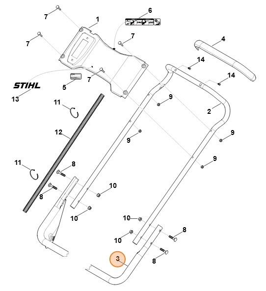Dolna część uchwytu kierującego, Stihl 63787802805