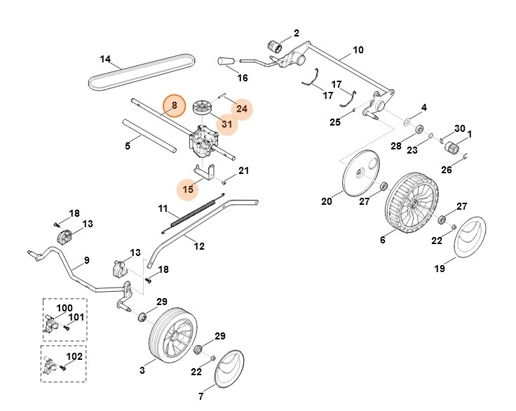 Zestaw przekładni, Stihl 63500071001