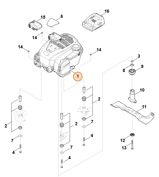 B&S, silnik czterosuwowy 104M0B-0123-H5, Stihl 63400111831
