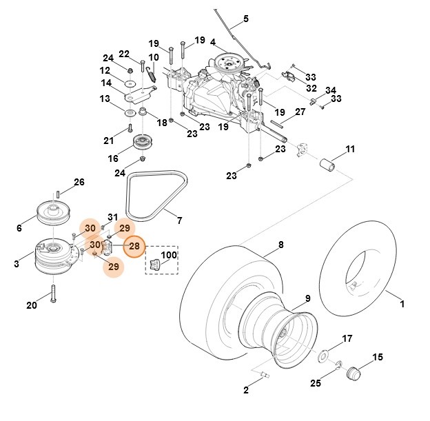 Zestaw naprawczy (klocek hamulcowy), Stihl 61400071800