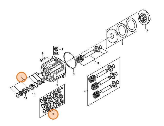 Zestaw uszczelek - tłok, Stihl 47570071000